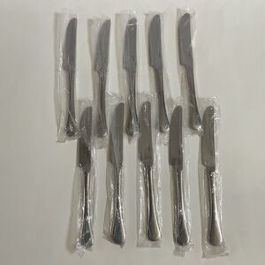 Lot 10 Sambonet QUEEN ANNE New French Solid Dinner Knife Stainless 9.5 in Italy